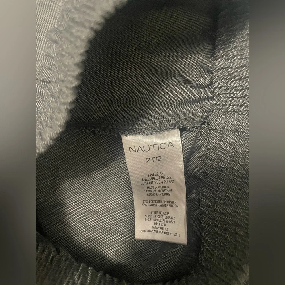 Nautica Kids Gray Vest Set with Blue Plaid Shirt and Navy Tie